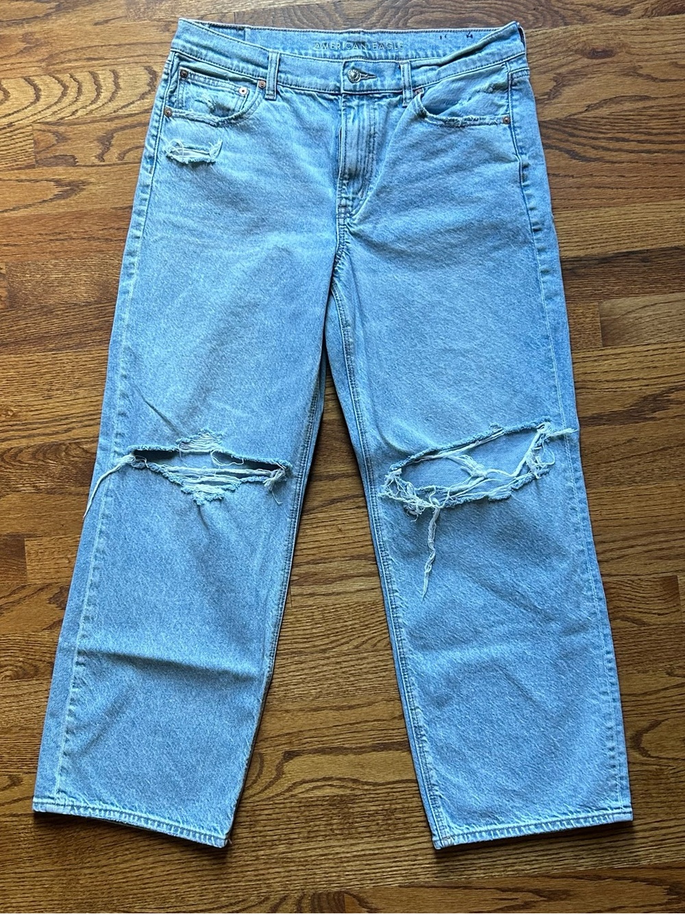 Light Blue American Eagle Distressed Boyfriend Jeans